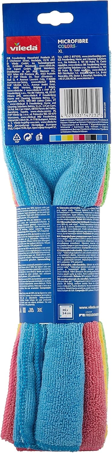 Vileda Allzwecktuch XL Mikrofaser Reinigungstuch 4er Packung