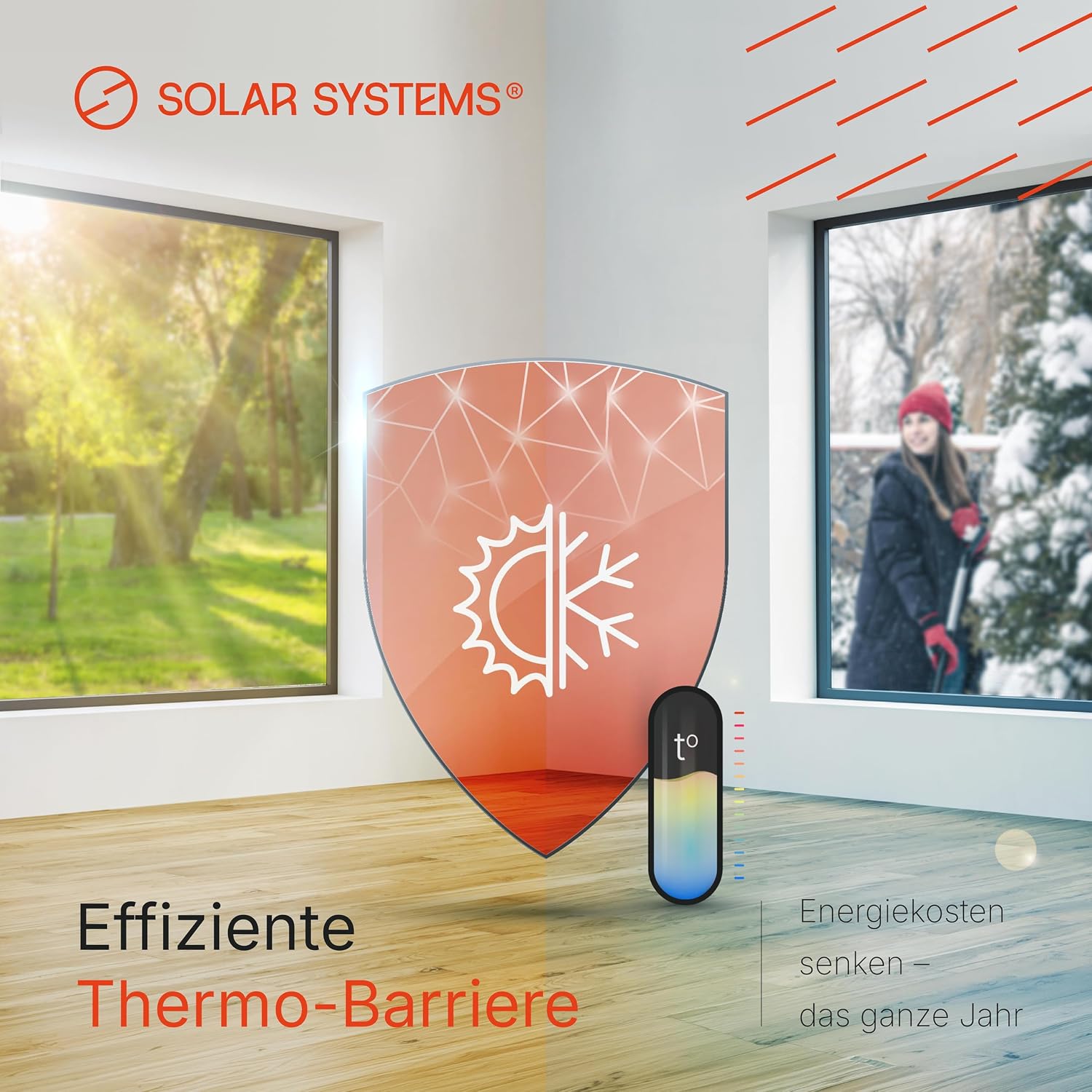 SOLAR SYSTEMS Sonnenschutzfolie Fenster aussen 50x100 cm UV-Schutz Sichtschutz