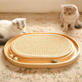 Katzen Kratzbrett Sisal 43x33cm Kratzmatte mit Spielzeug Catnip