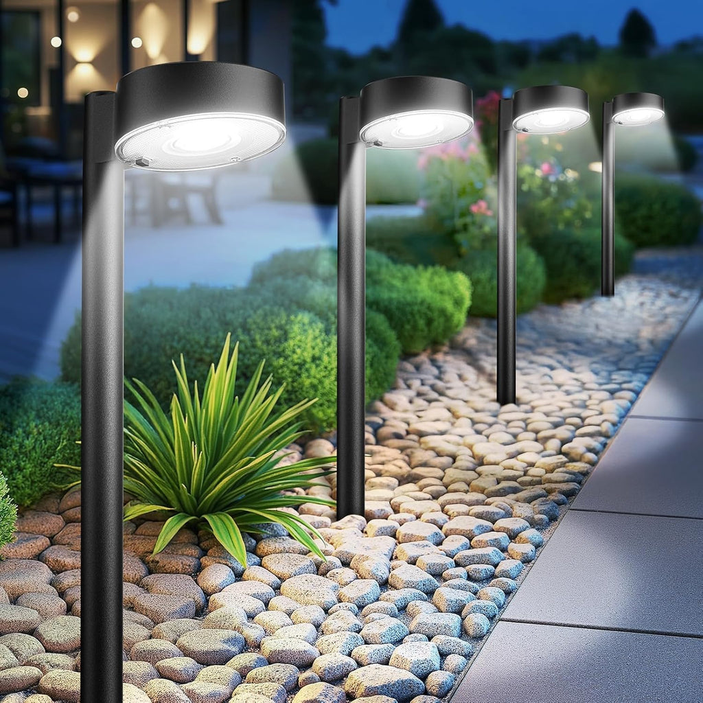 BUCASA Solarleuchten aussen 8er Set, 12 LED, wasserdicht, Weg Garten Terrasse