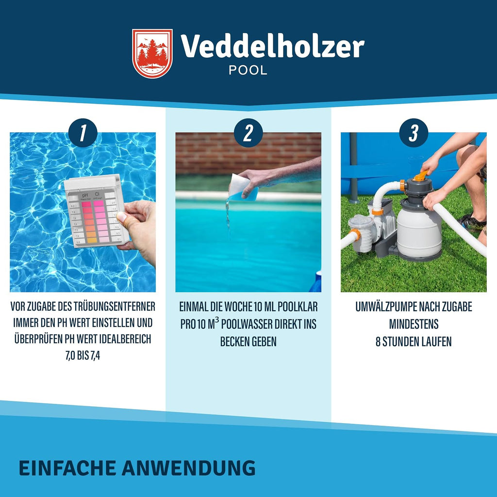 Veddelholzer Poolklar Fluessigklaerer fuer klares Poolwasser