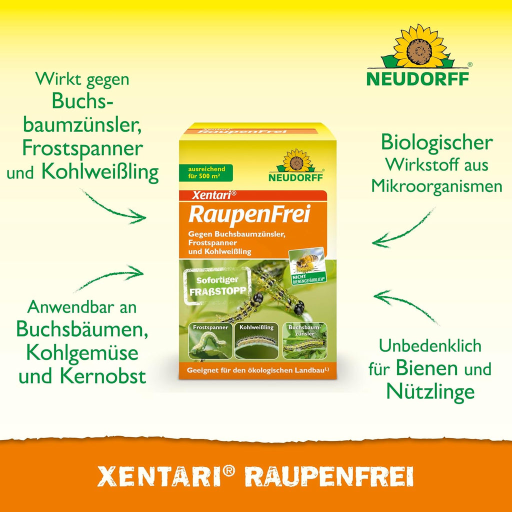 Neudorff Xentari RaupenFrei biologisches Insektizid fuer 500 m²