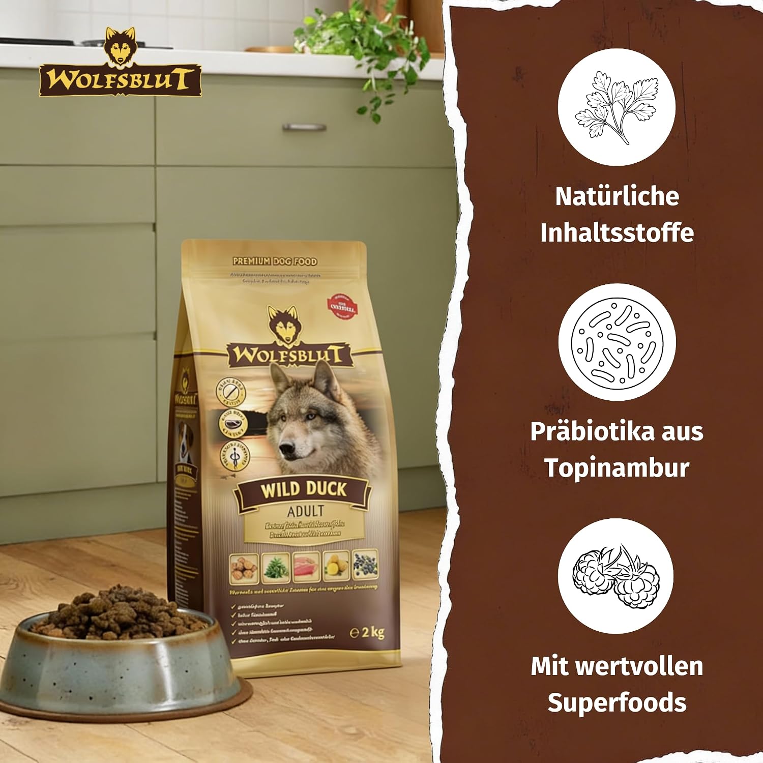 Wolfsblut Wild Duck Adult Hundefutter getreidefrei Ente verschi