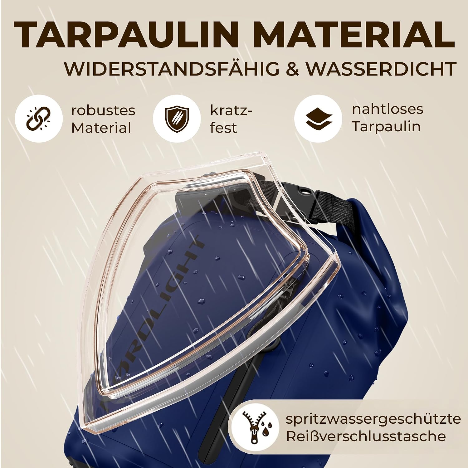 Nordlight Dry Bag 20 L wasserdichter Packsack mit Schultergurt & Handyhuelle