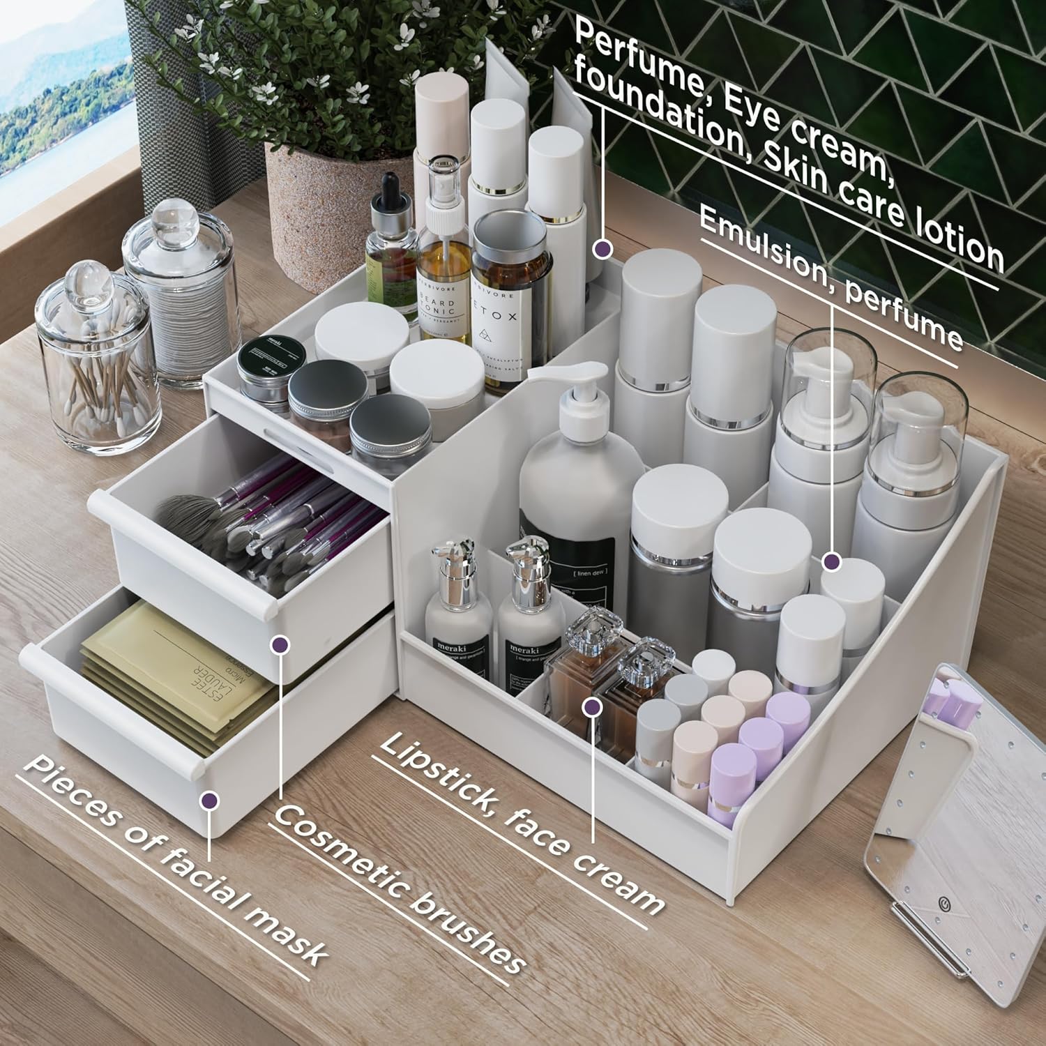 Grosser Make-up Organizer mit Schubladen Kosmetik Aufbewahrungsbox