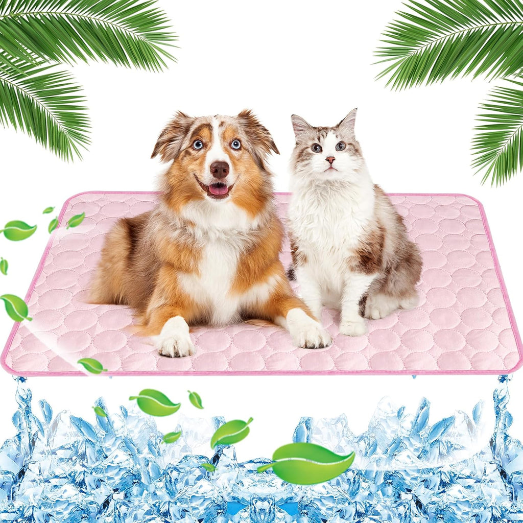 Kuehldecke fuer Hunde und Katzen 70×55 cm Rosa kuehlende Matte 1cm-70cm