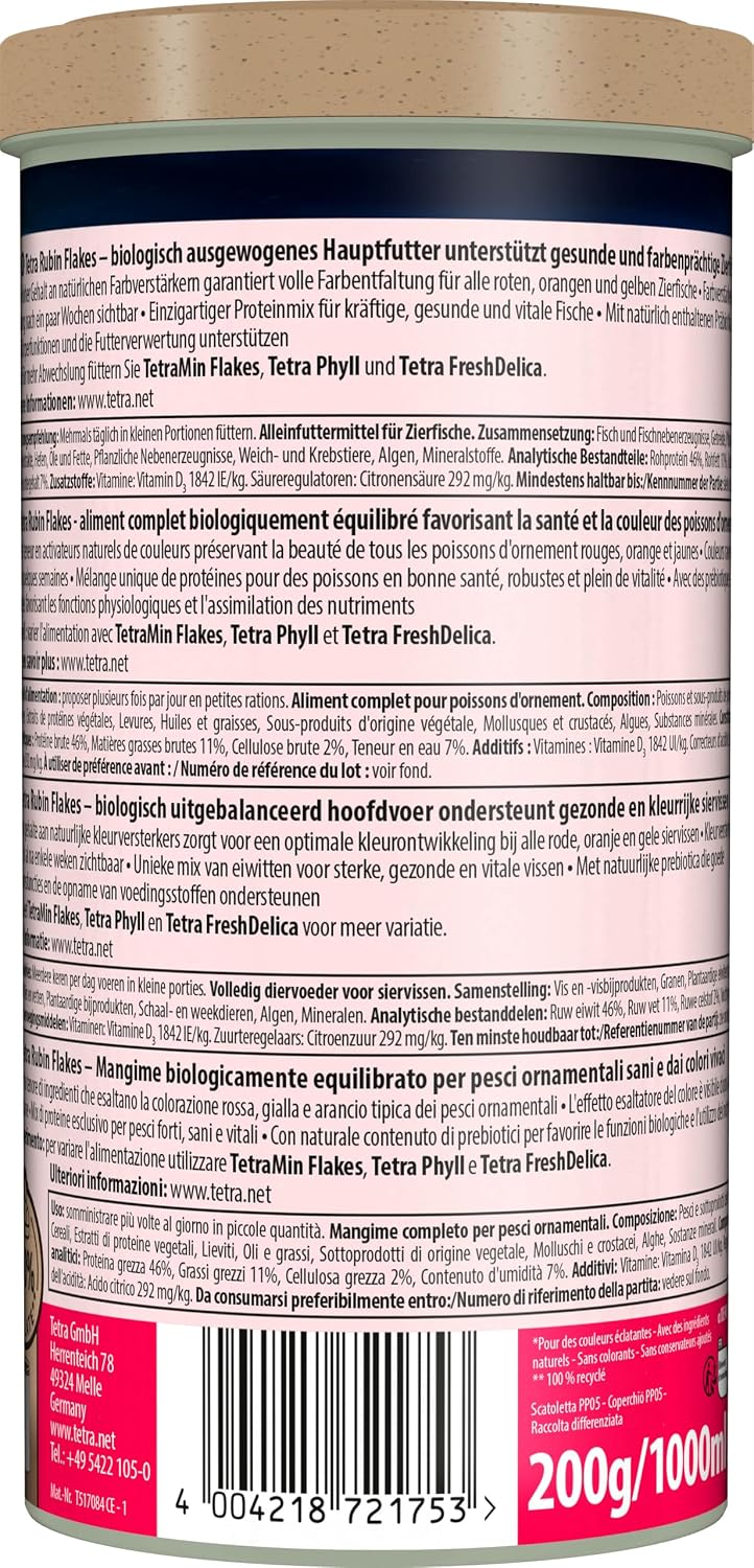Tetra Rubin Flakes Fischfutter fuer farbintensive Zierfische