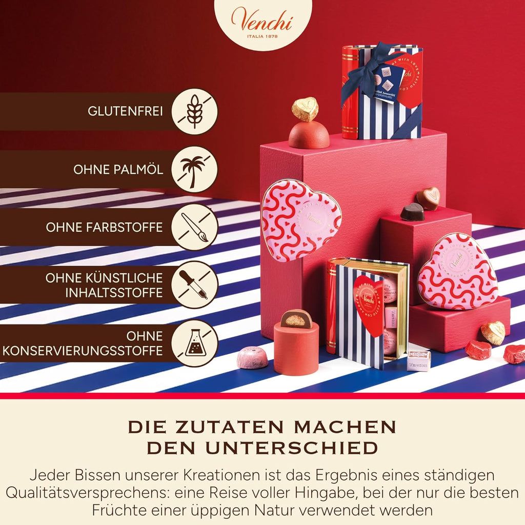 Venchi Mini Taeschchen Pralinen glutenfrei Valentinstag Geschenk