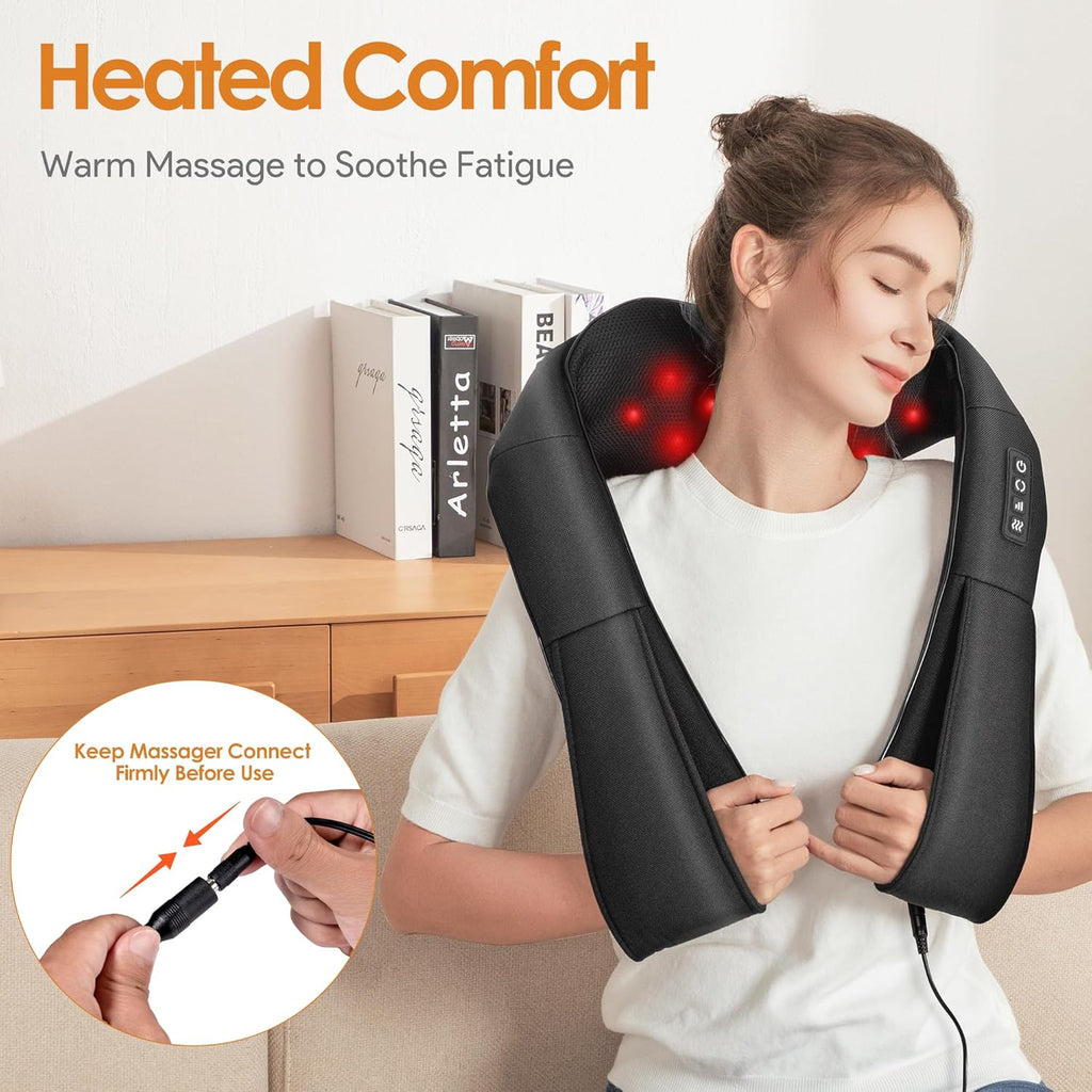 Brelley Shiatsu Nackenmassagegeraet 3D mit Waerme fuer Nacken Ruecken Beine