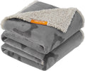 Feandrea Hundedecke wasserdicht Sherpa Fleece 101×73 cm Grau 63cm-203cm