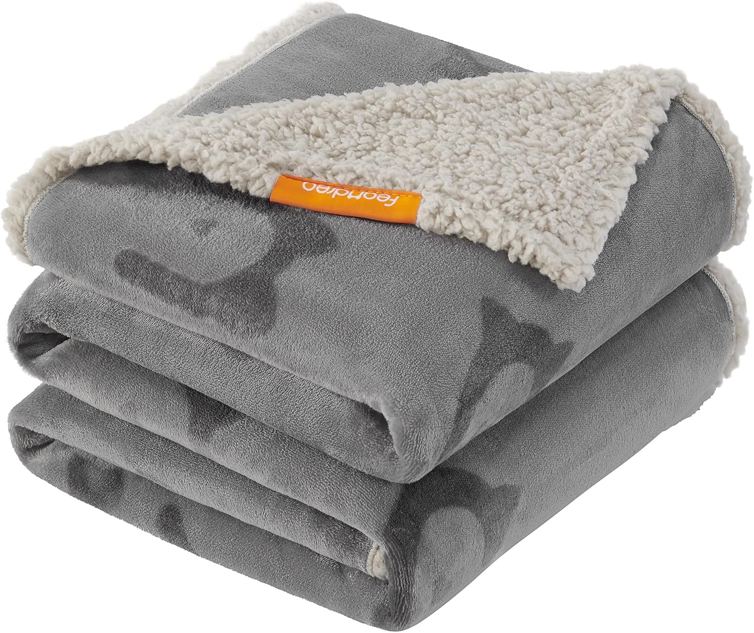 Feandrea Hundedecke wasserdicht Sherpa Fleece 101×73 cm Grau 63cm-203cm