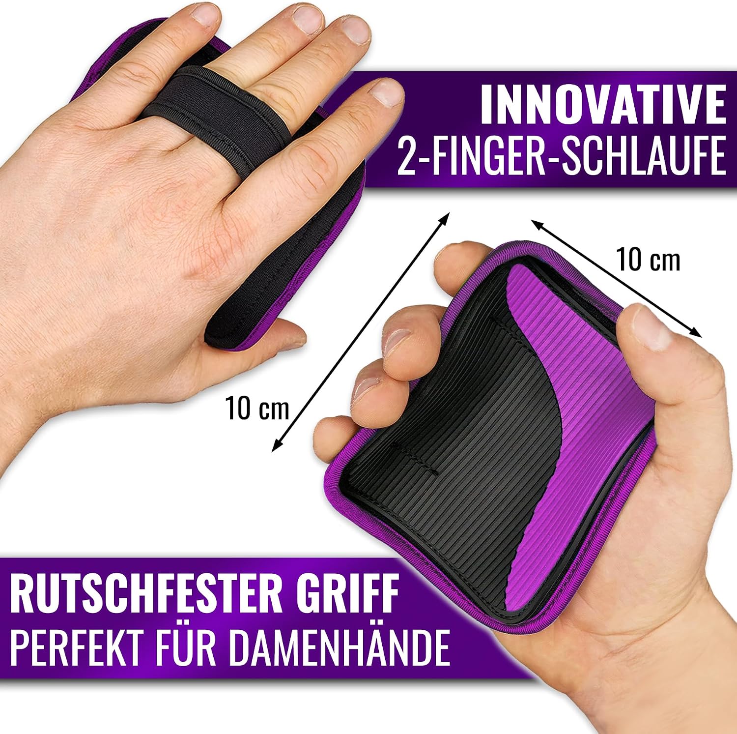 ALPHAKRAFT Griffpolster Neopren 1 Paar rutschfest fuer Kraftsport Training