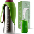 GIZZY Trinkflasche fuer Hunde Edelstahl auslaufsicher mit Handtuch