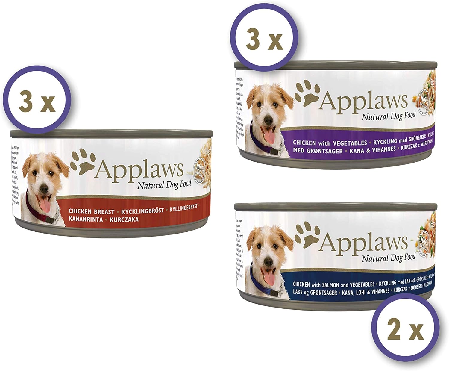 Applaws Hundefutter nass Huehnerbrust in Bruehe Dose 12er Pack vers