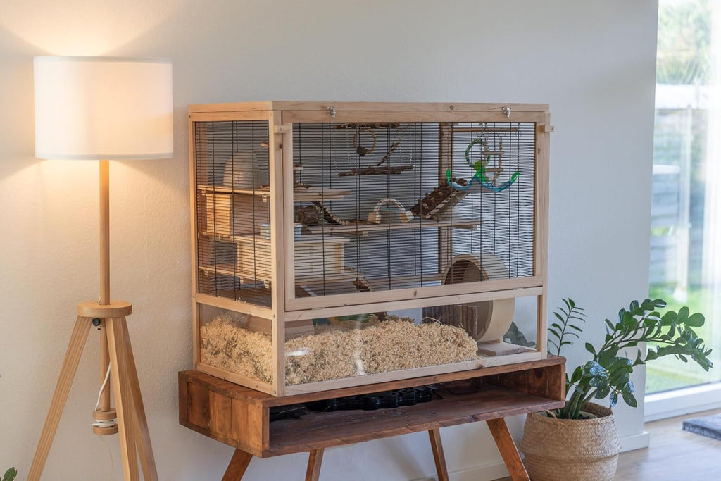 Trixie Hamsterlaufrad Holz ø28cm geschlossene Korklaufflaeche leise 15cm-28cm