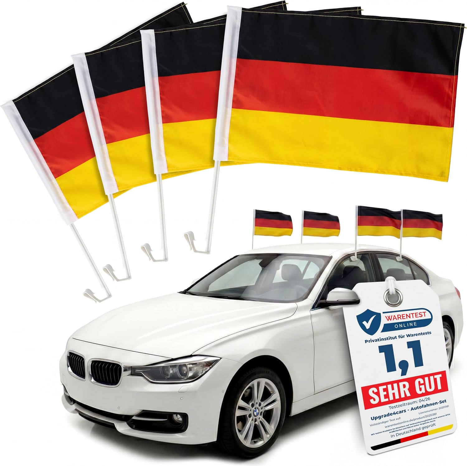Upgrade4cars 2x Deutschland Autofahne 45x30 cm Schwarz Rot Gold Fanartikel