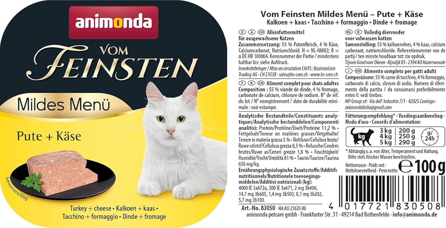 Animonda Vom Feinsten Mildes Menue Katzenfutter Pute 32x100g verschiedene Sorten