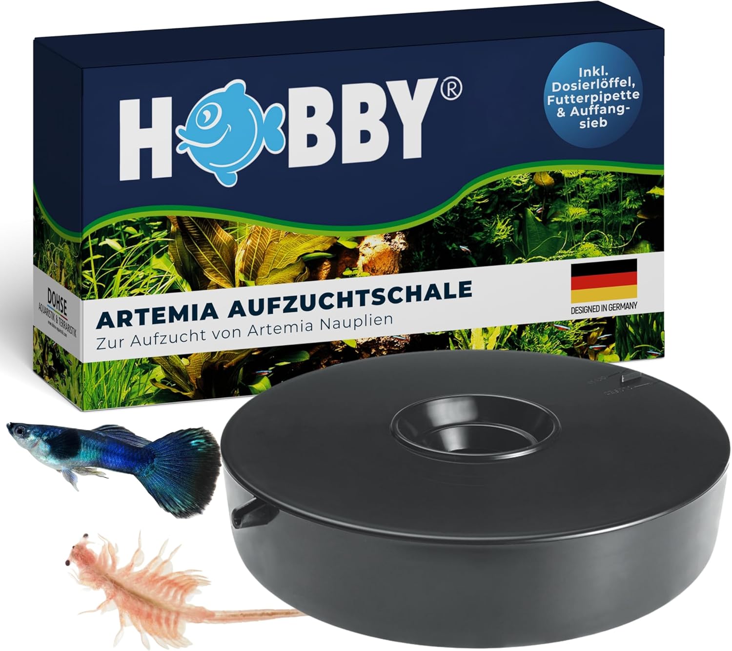 Hobby Artemia Aufzuchtschale Set mit Sieb Trennschale Dosierlöffel