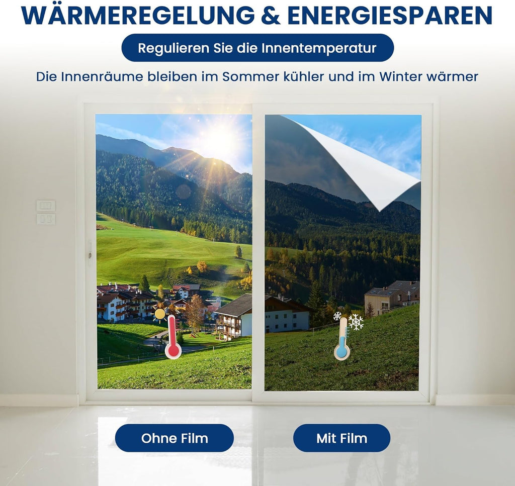 Fensterfolie Milchglas selbsthaftend Sichtschutz Anti-UV 90 x 200cm 200cm-400cm