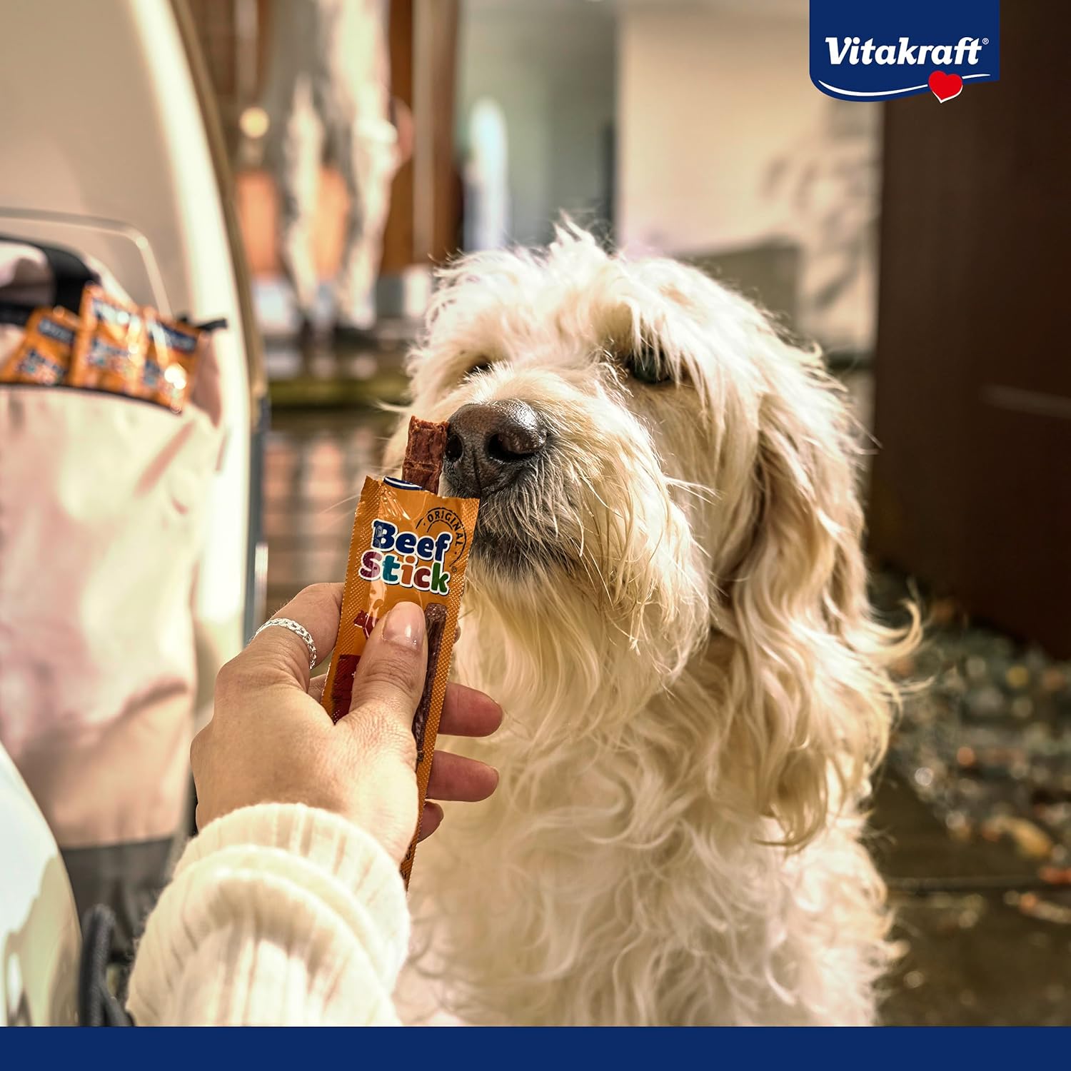 Vitakraft Beef Stick Rustico Hundeleckerli 7 x 55 g Salamihäppchen ohne Zucker