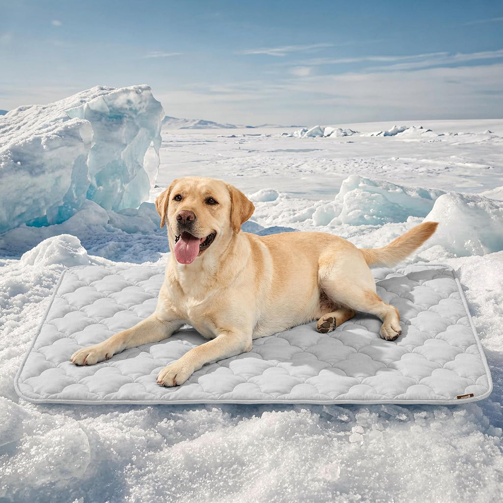 ZOMISIA Kuehlmatte Hunde 104x67 cm XL selbstkuehlend waschbar Grau 1cm