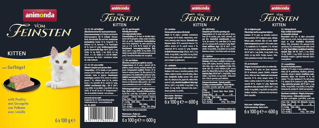 animonda Vom Feinsten Adult Gefluegel+Kalb Katzenfutter 32x100g, verschiedene Sor