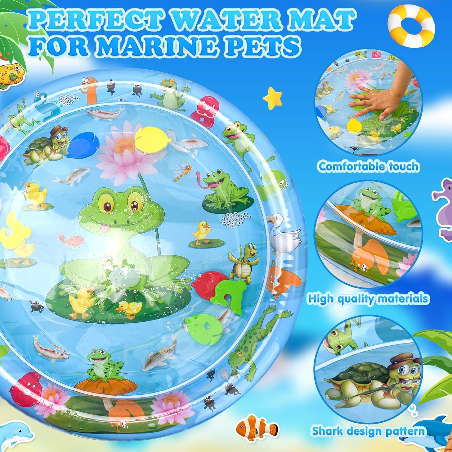 Aufblasbare Wasserspielmatte fuer Kinder Katzen Hunde sensorisch Sommer