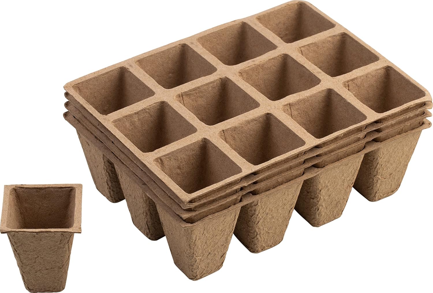 96 Bio Anzuchttoepfe 6x6 cm Pflanztoepfe Set 4cm-8cm biologisch abbaubar