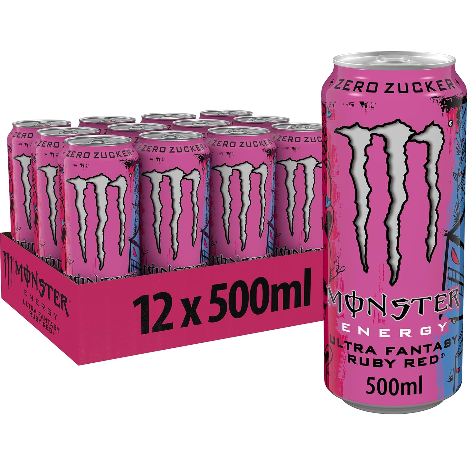 Monster Energy Ultra Fantasy Ruby Red - koffeinhaltiger Energy-Drink mit erfrisc