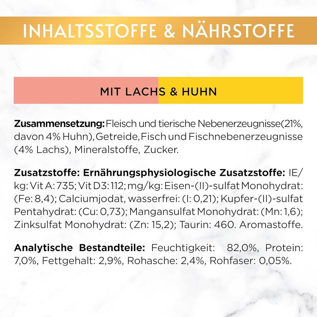 Gourmet Gold Nassfutter Katzen Haeppchen Sauce Lachs & Huhn 12x85g verschiede