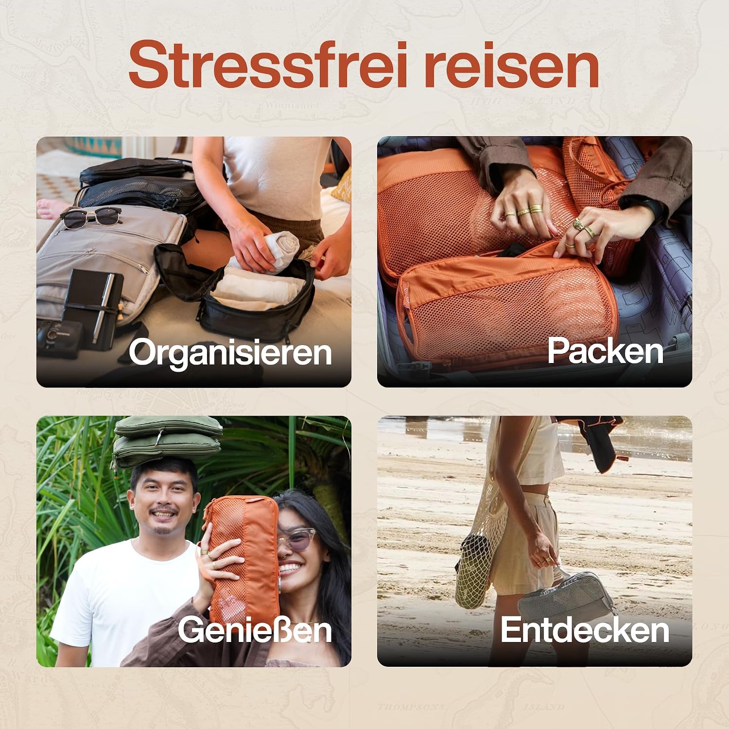 7er Kompressions Packing Cubes Reise-Organizer Set Reisebeutel Packtaschen