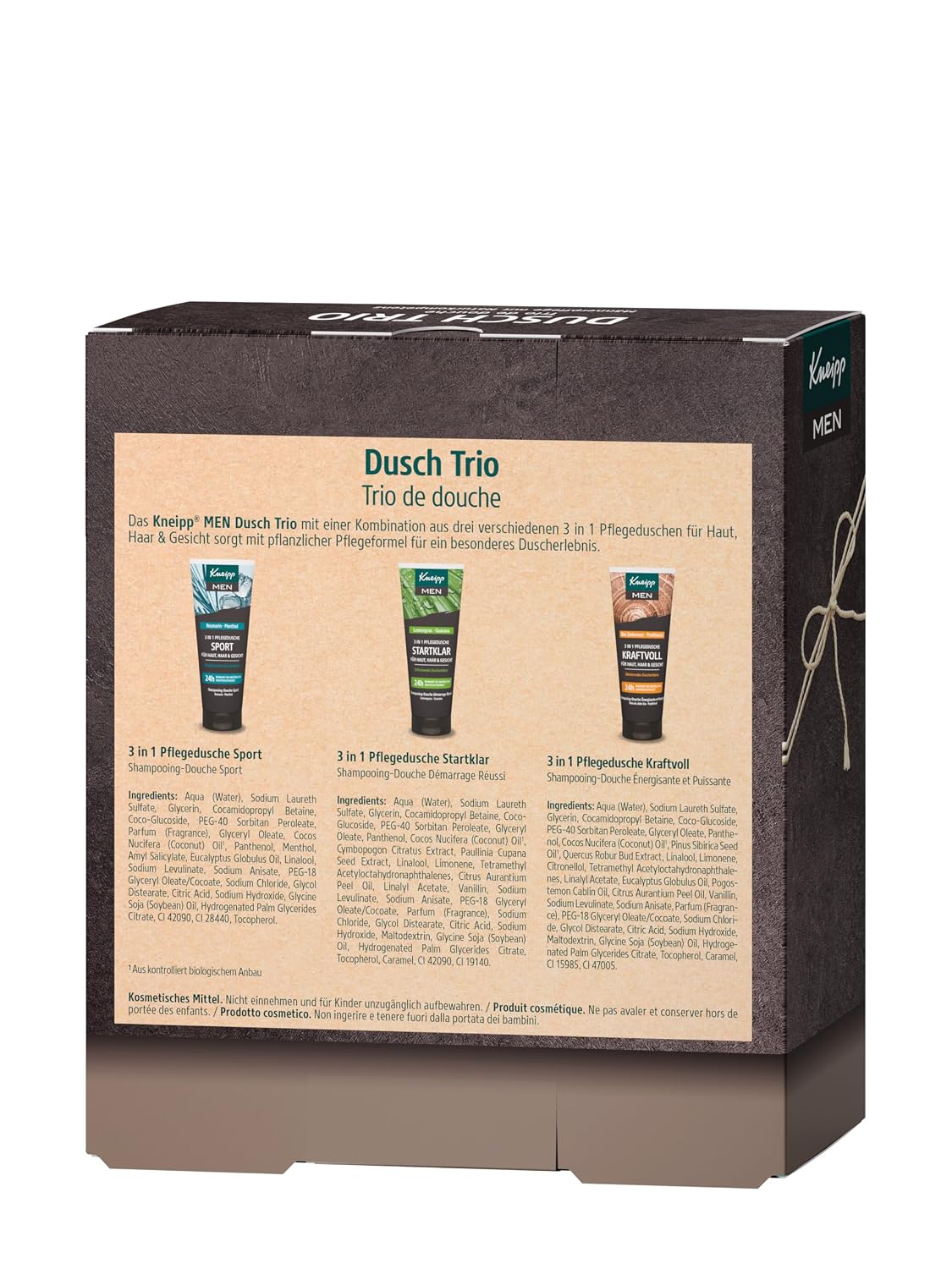 Kneipp Men Duschgel Trio 3 x 75 ml Maenner Duschpflege Set