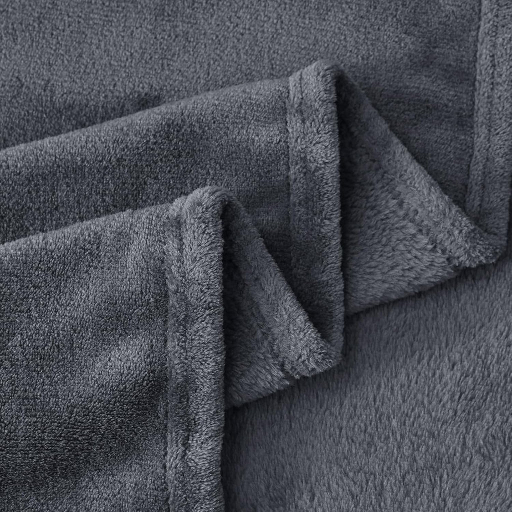 Aisbo Kuscheldecke 150×200 cm Flauschig Fleecedecke Grau 150cm-270cm