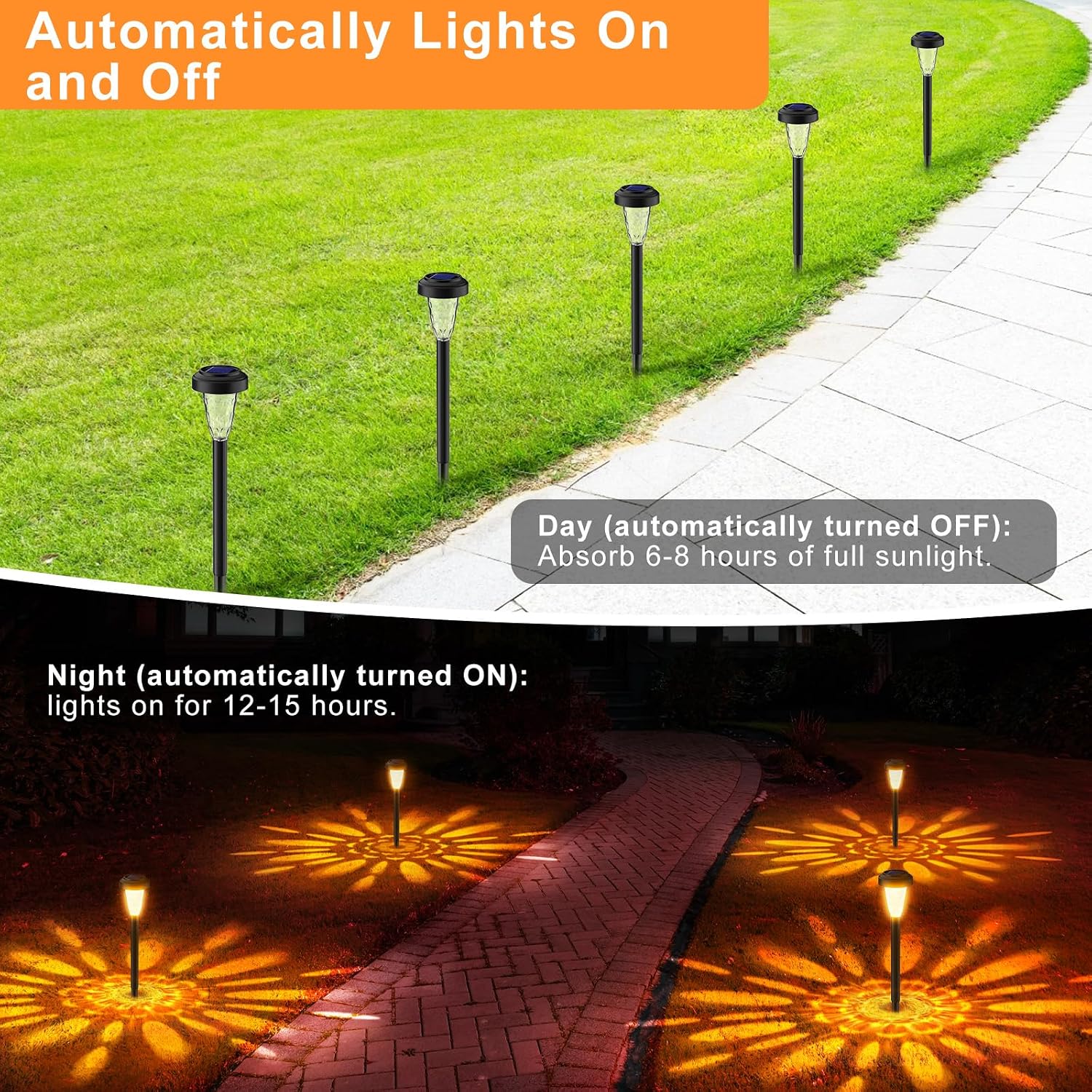 FIFlying Solar-Gartenlampen 6er Set Warmweiss 3000K IP65 LED Aussen 6cm