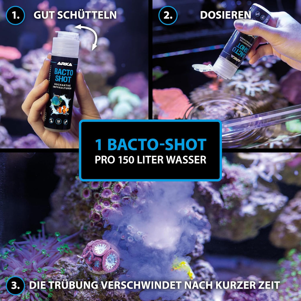 ARKA Bacto-Shot Aquarium Bakterienkonzentrat Wasserklärer für Süß- und Meerwasse