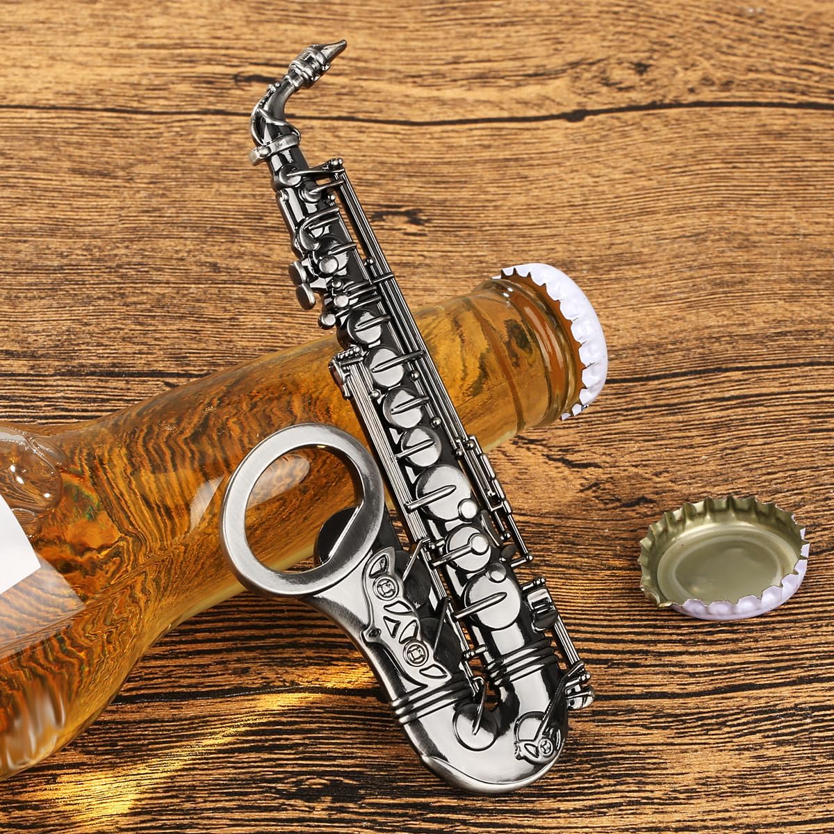Saxophon Flaschenoeffner Bronze Geschenk fuer Musiker Maenner Frauen