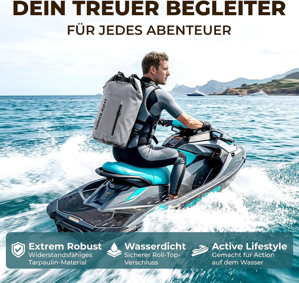 Nordlight Dry Bag 10 L wasserdichter Packsack mit Schultergurt und Handyhuelle We