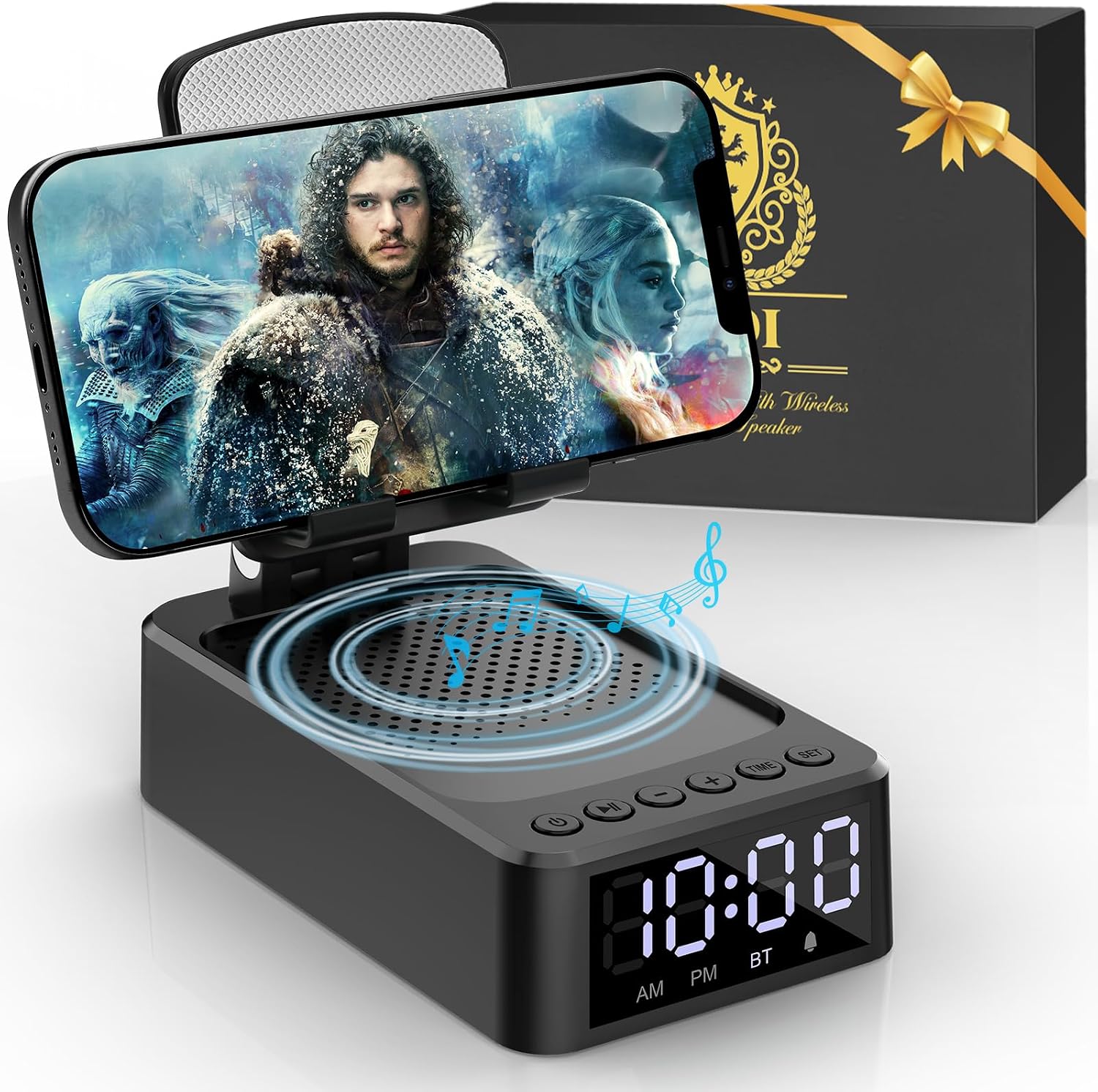 ZOOI Bluetooth Lautsprecher mit Handystaender Geschenk fuer Maenner