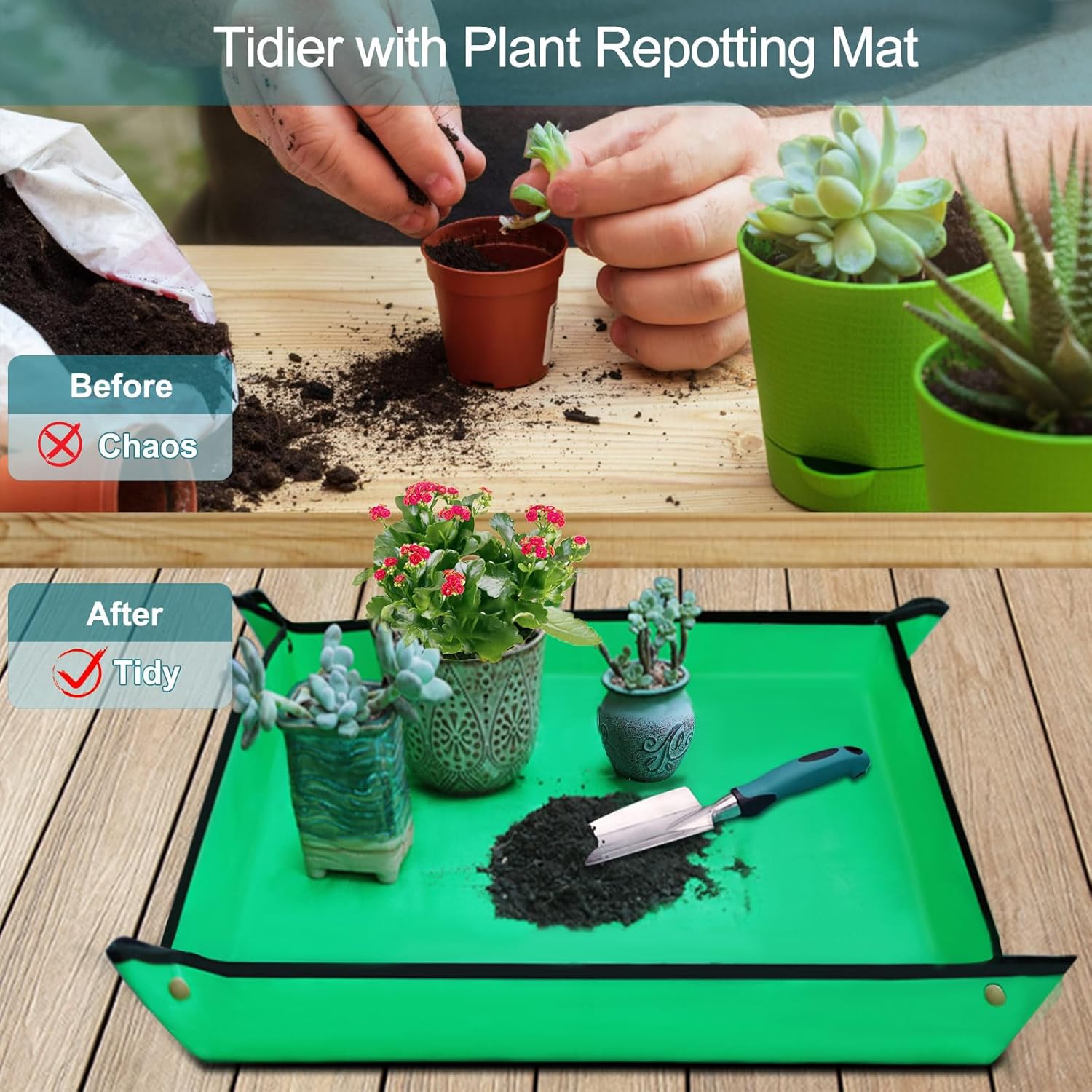 Kynup 7-teiliges Gartenwerkzeug-Set mit Tasche, ergonomische Griffe