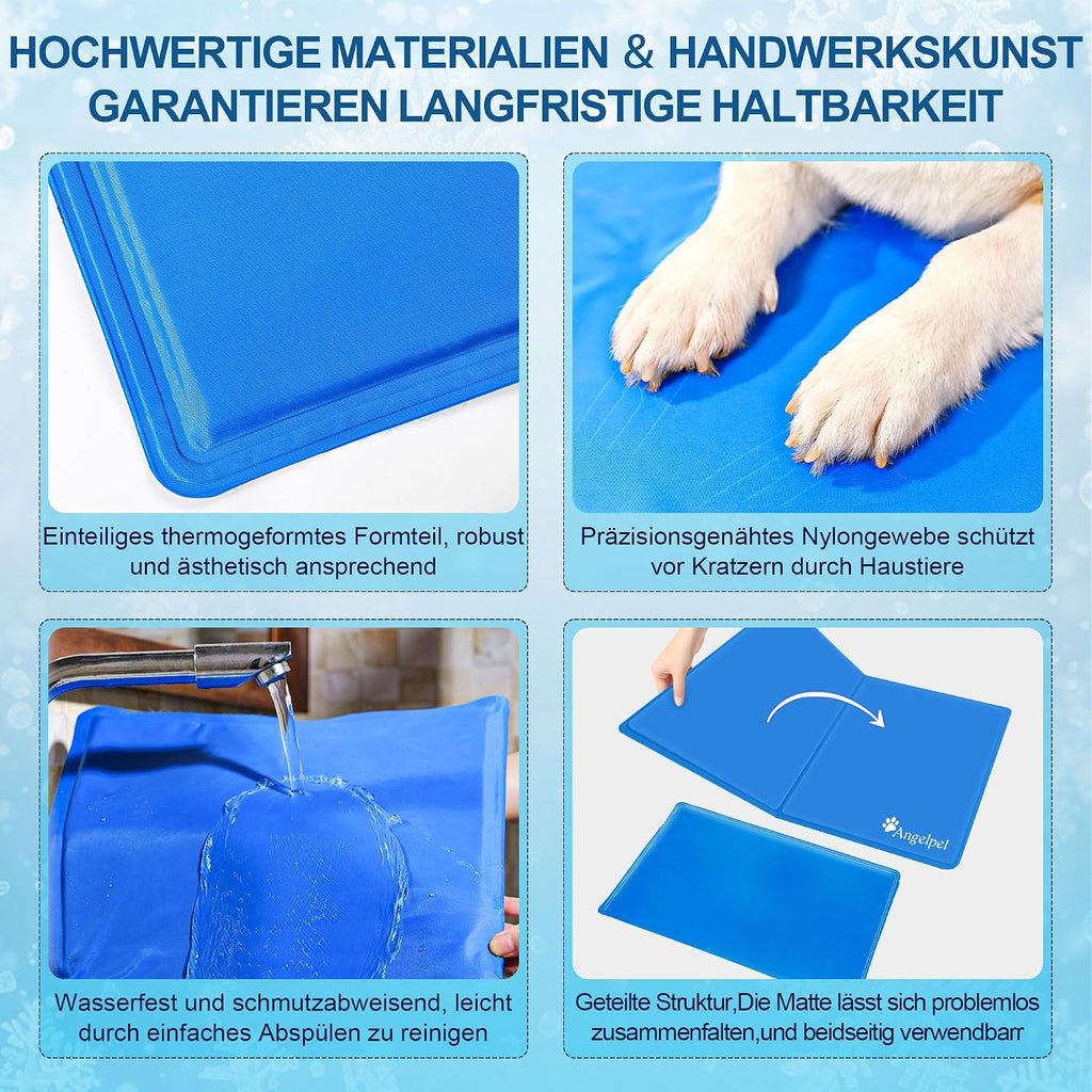 Angelpet Kuehlmatte XL 120x80 cm Grau selbstkuehlende Gelmatte fuer Hunde Katzen
