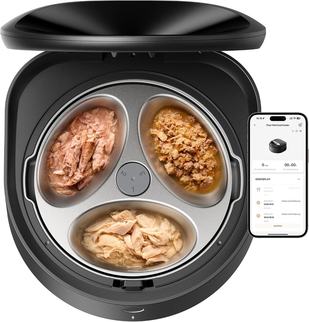 PETLIBRO Nassfutterautomat fuer Katzen mit Edelstahlnapf Kuehlung und WLAN App