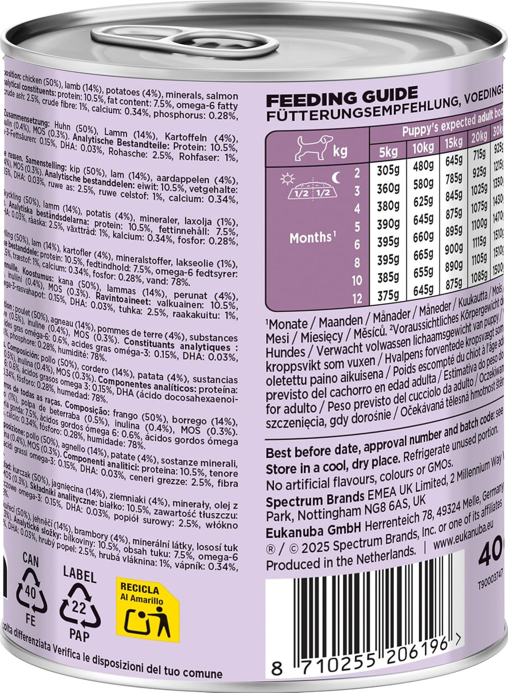 Eukanuba Welpen Nassfutter Lamm & Kartoffel 6x400g () verschiedene Sorten