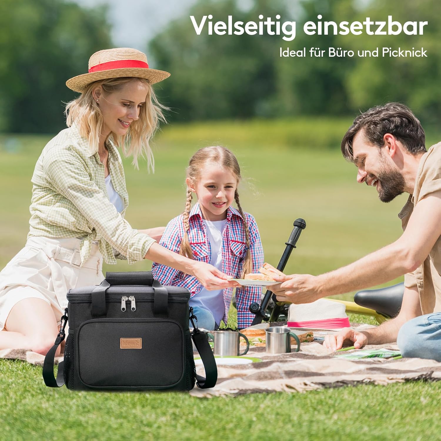 Lifewit Kuehltasche faltbar Isolierte Thermotasche Umhaengetasche Grau