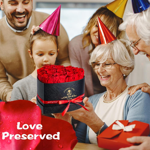17 Infinity Rosen Valentinstag Geschenk fuer Frauen - ewige rote Rosen