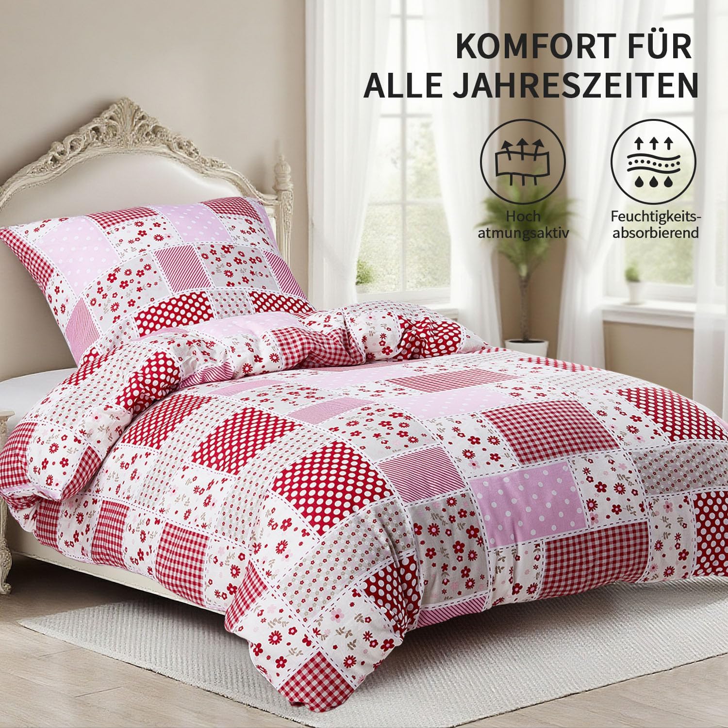 Bettwaesche 135x200 2-teilig Baumwolle Streifen Blau Oeko‑Tex Reissverschluss