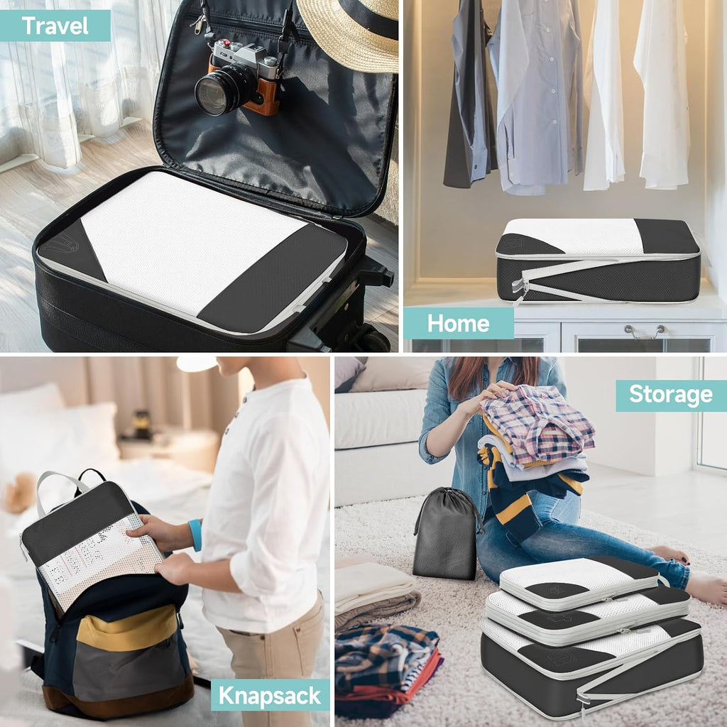 10er Pack Kompressions Packing Cubes Koffer Organizer Reise-Set