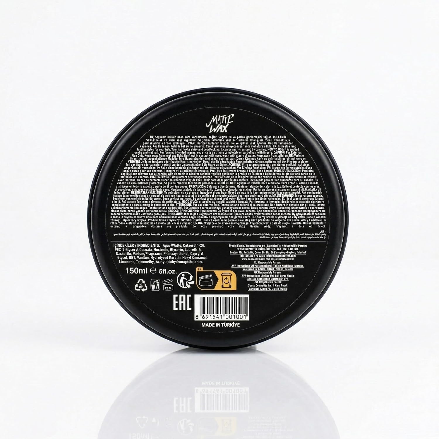 Marmara Keratin Hair Wax 150 ml matt Haarwachs starker Halt Maenner