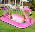 KingSom Splash Pad Flamingo Wassersprinkler Matte mit Antirutschfunktion