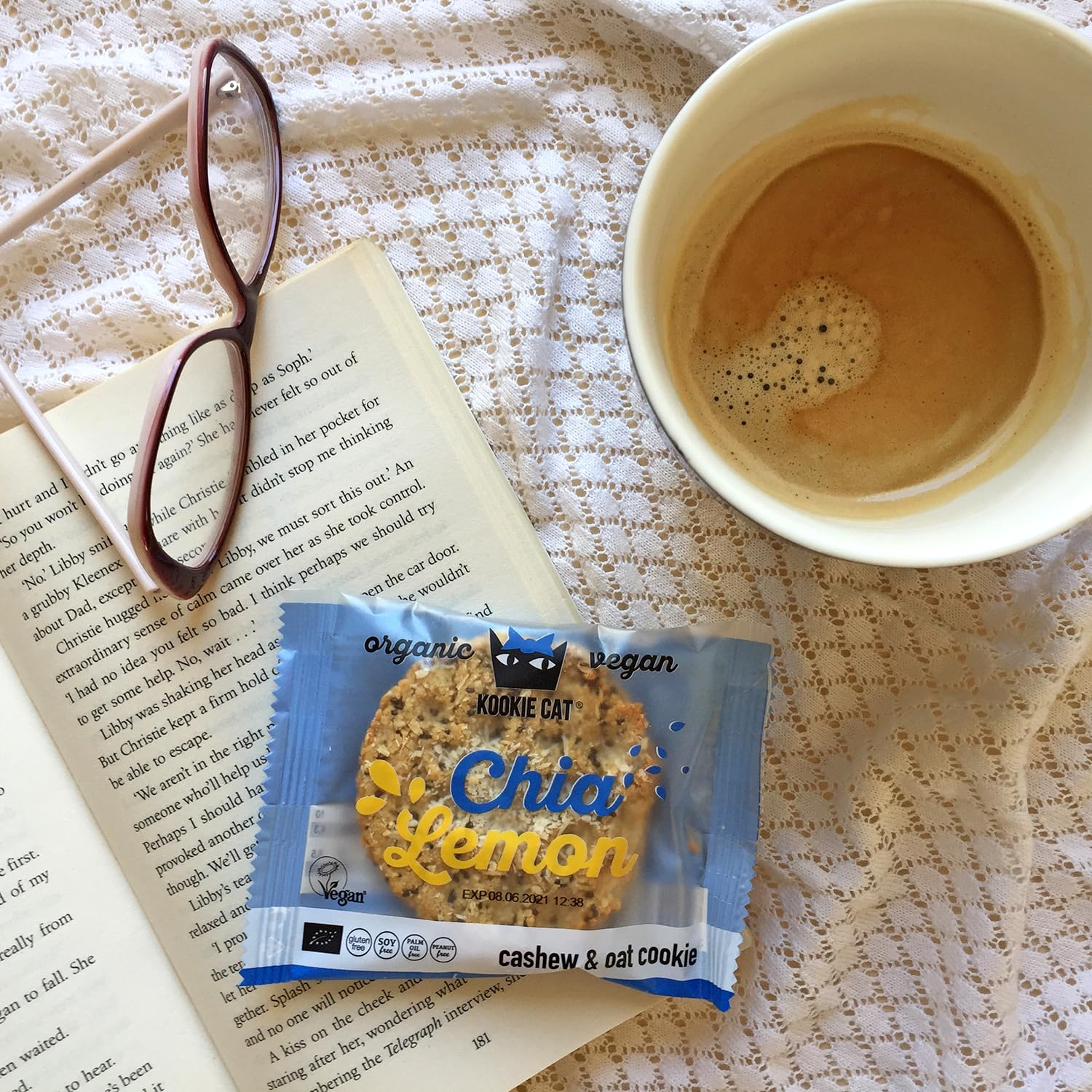 Kookie Cat Vanille Schokochip Cookies 12x50g vegan glutenfrei sojafrei bio versc