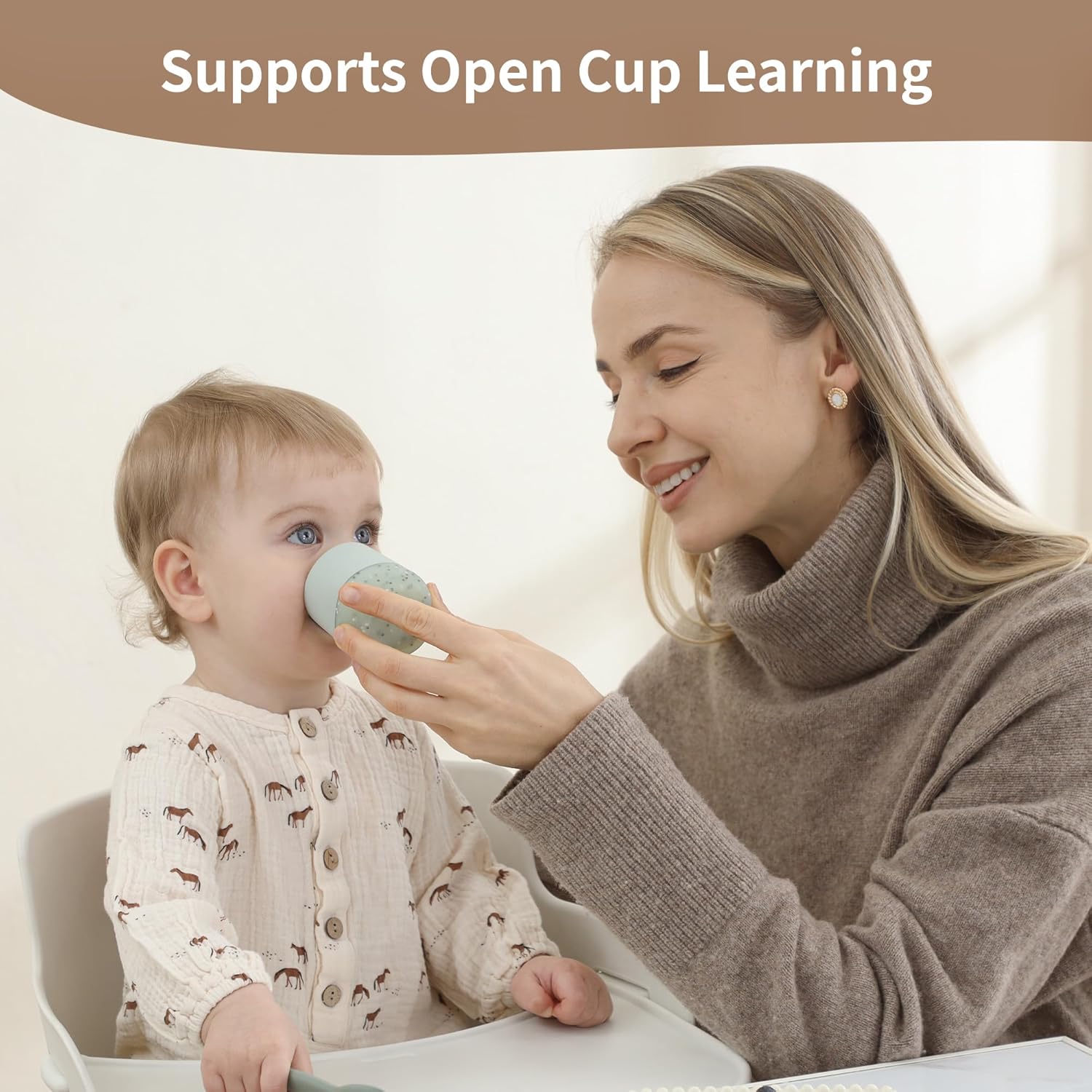 Moonkie Baby Trinklernbecher Silikon Schnabeltasse BPA-frei ab 4 Monate